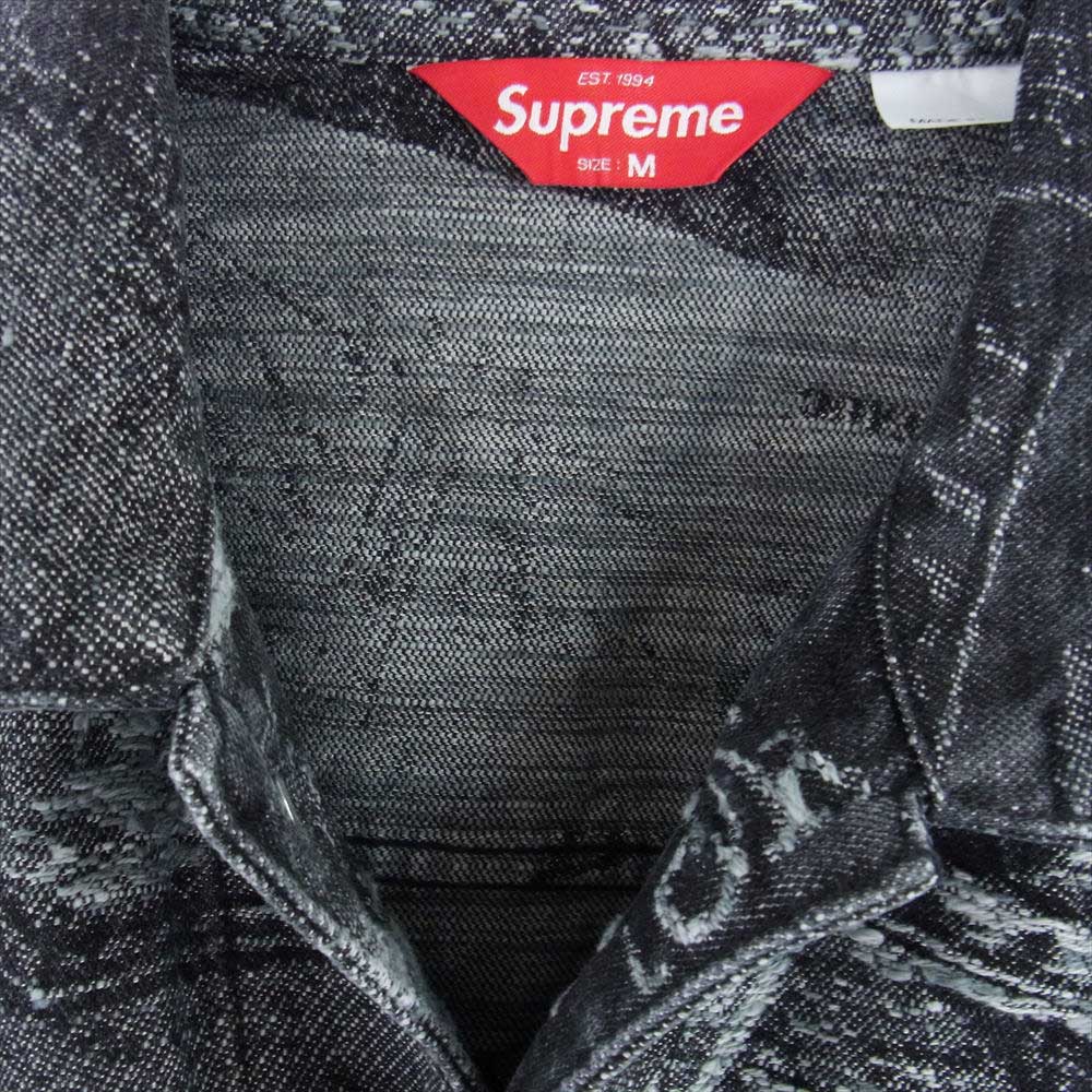 Supreme シュプリーム 23SS Archive Denim Jacquard Trucker Jacket Black Medium ジャガード トラッカー デニムジャケット ブラック系 M【新古品】【未使用】【中古】