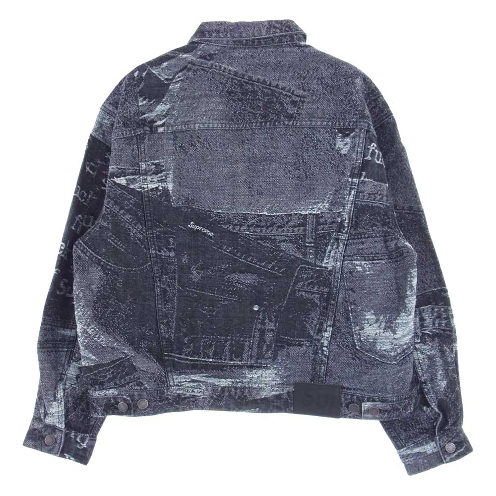 Supreme シュプリーム 23SS Archive Denim Jacquard Trucker Jacket Black Medium ジャガード トラッカー デニムジャケット  ブラック系 M【新古品】【未使用】【中古】