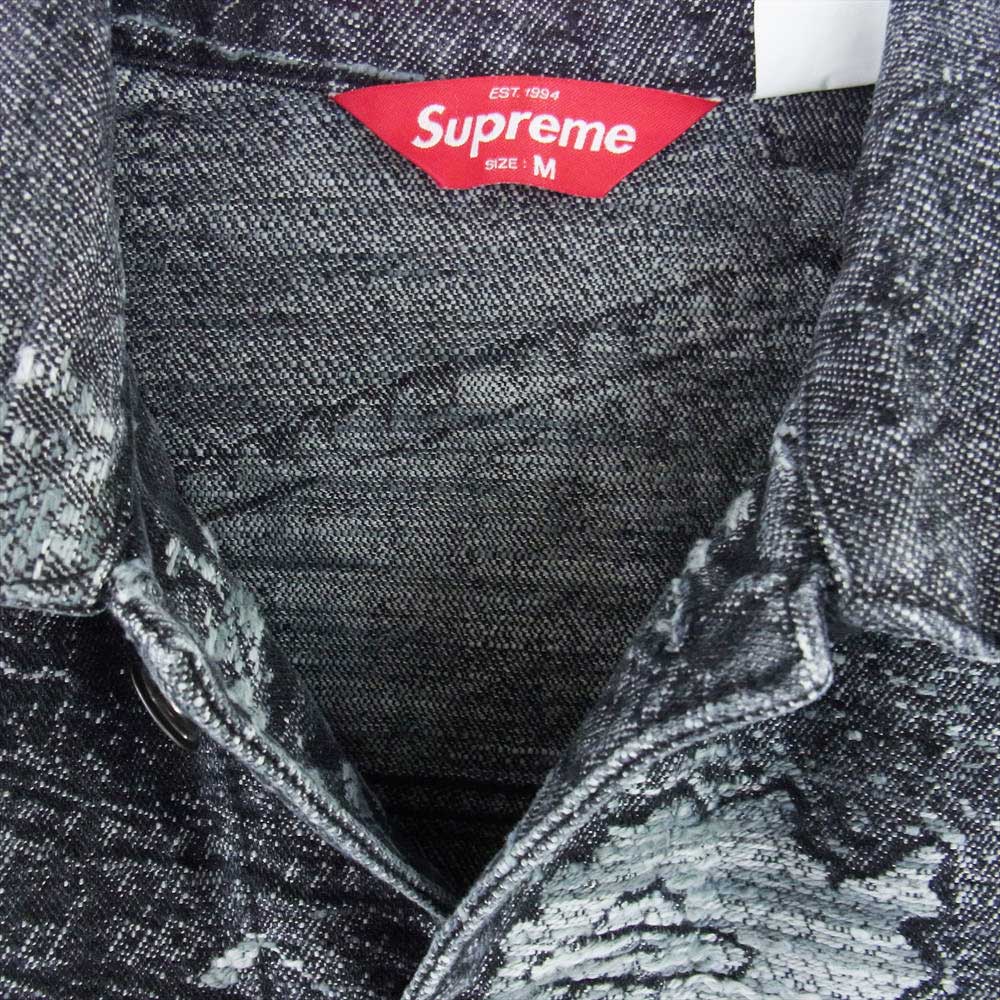 Supreme シュプリーム 23SS Archive Denim Jacquard Trucker Jacket Black Medium ジャガード トラッカー デニムジャケット  ブラック系 M【新古品】【未使用】【中古】