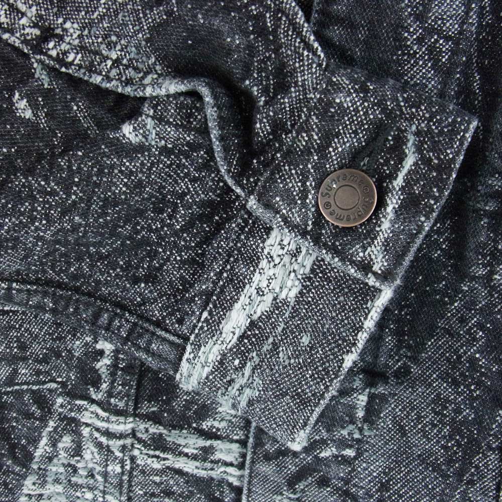 Supreme シュプリーム 23SS Archive Denim Jacquard Trucker Jacket Black Medium ジャガード トラッカー デニムジャケット  ブラック系 M【新古品】【未使用】【中古】