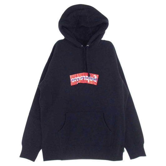 Supreme シュプリーム 17SS × Comme Des Garcons SHIRT Box Logo Hooded Sweatshirt ペーパーアートボックスロゴプルオーバー パーカー コムデギャルソンシャツ ブラック ブラック系 M【新古品】【未使用】【中古】