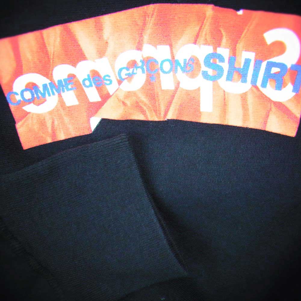 Supreme シュプリーム 17SS × Comme Des Garcons SHIRT Box Logo Hooded Sweatshirt ペーパーアートボックスロゴプルオーバー パーカー コムデギャルソンシャツ ブラック ブラック系 M【新古品】【未使用】【中古】