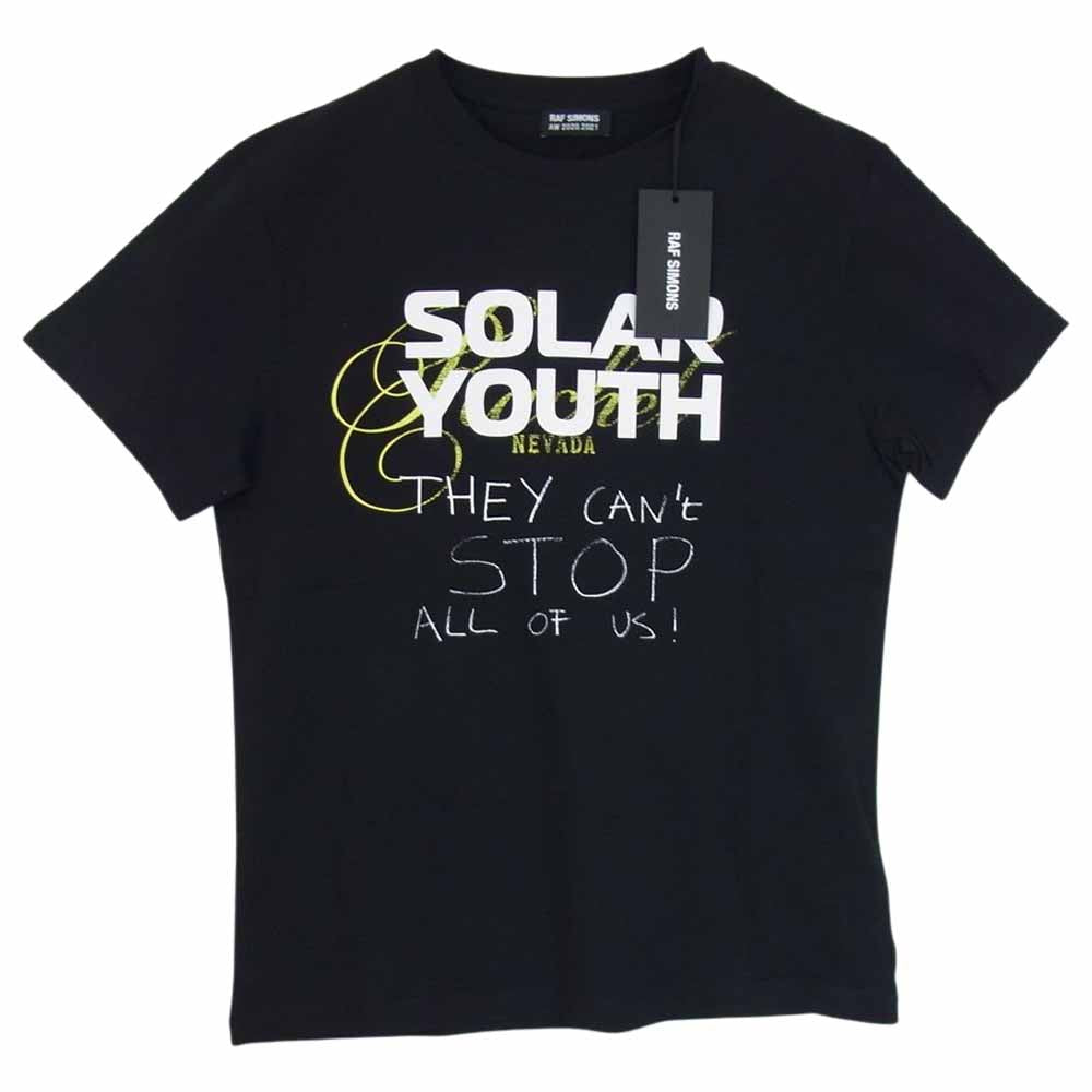RAF SIMONS ラフシモンズ 20-21AW 202-102-19001-00099 Regular Fit T-Shirt Solar Youth レギュラー フィット ソーラー ユース Tシャツ ブラック系 S【新古品】【未使用】【中古】