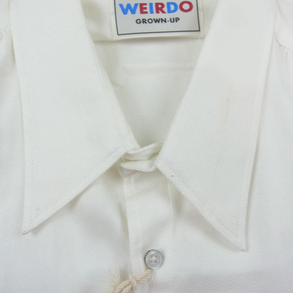 WEIRDO ウィアード WRD-18-AW-22 THE CIRCUS 胸ポケット 刺繍 虎 トラ 長袖 シャツ ホワイト系 L【中古】