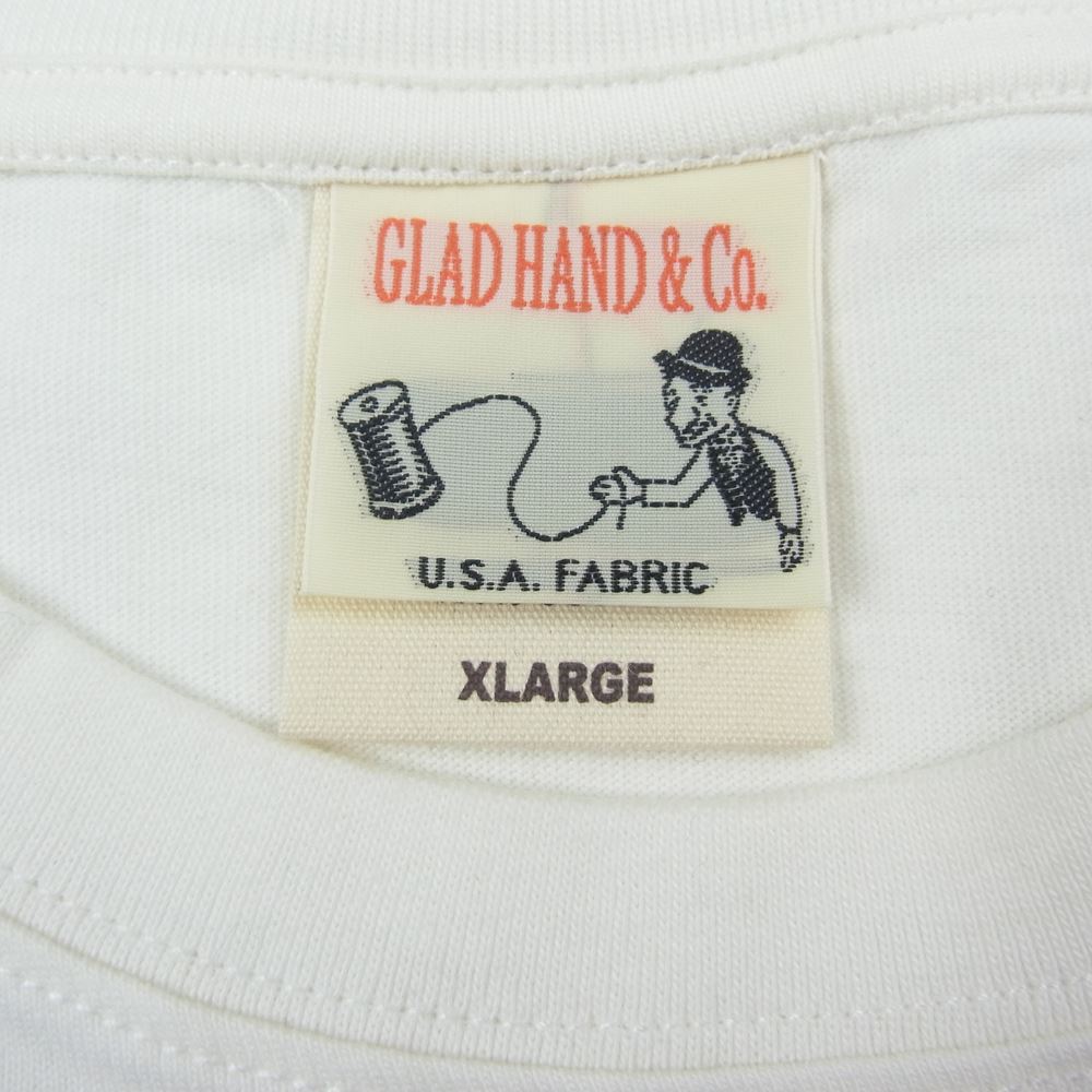 GLADHAND & Co. グラッドハンド RICH COMPANY リッチ カンパニー 半袖 クルーネック Tシャツ ホワイト系 XL【中古】