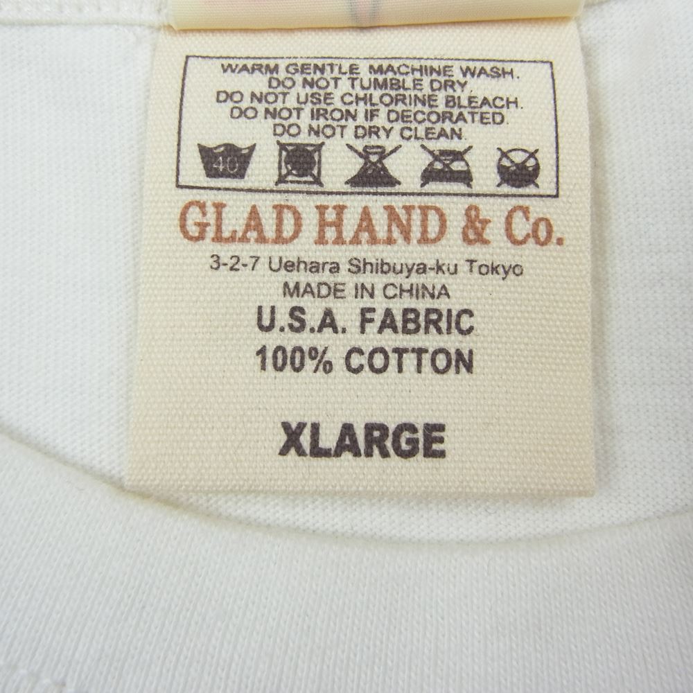 GLADHAND & Co. グラッドハンド RICH COMPANY リッチ カンパニー 半袖 クルーネック Tシャツ ホワイト系 XL【中古】