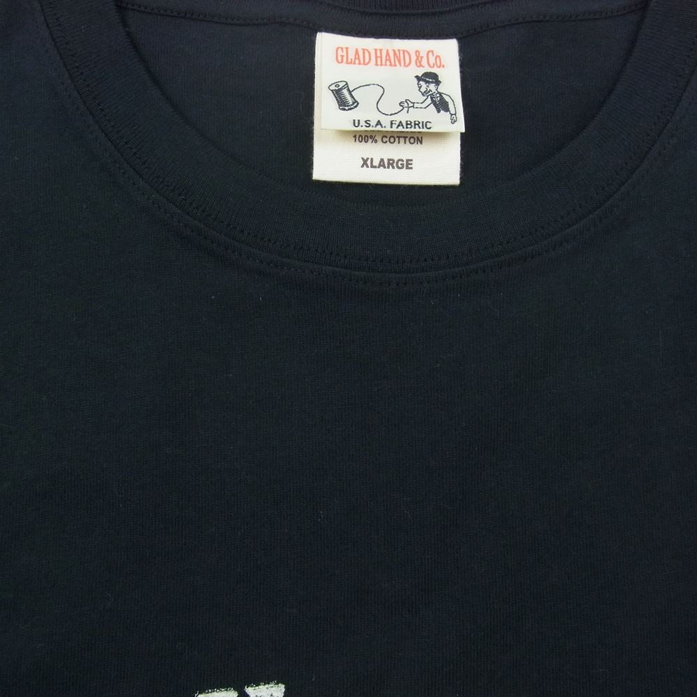 GLADHAND & Co. グラッドハンド RICH COMPANY リッチ カンパニー 半袖 クルーネック Tシャツ ブラック系 XL【中古】