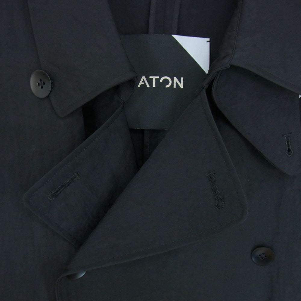 エイトン SHRINK NYLON NY TRENCH COAT シュリンク ナイロン トレンチコート ブラック系 04【中古】