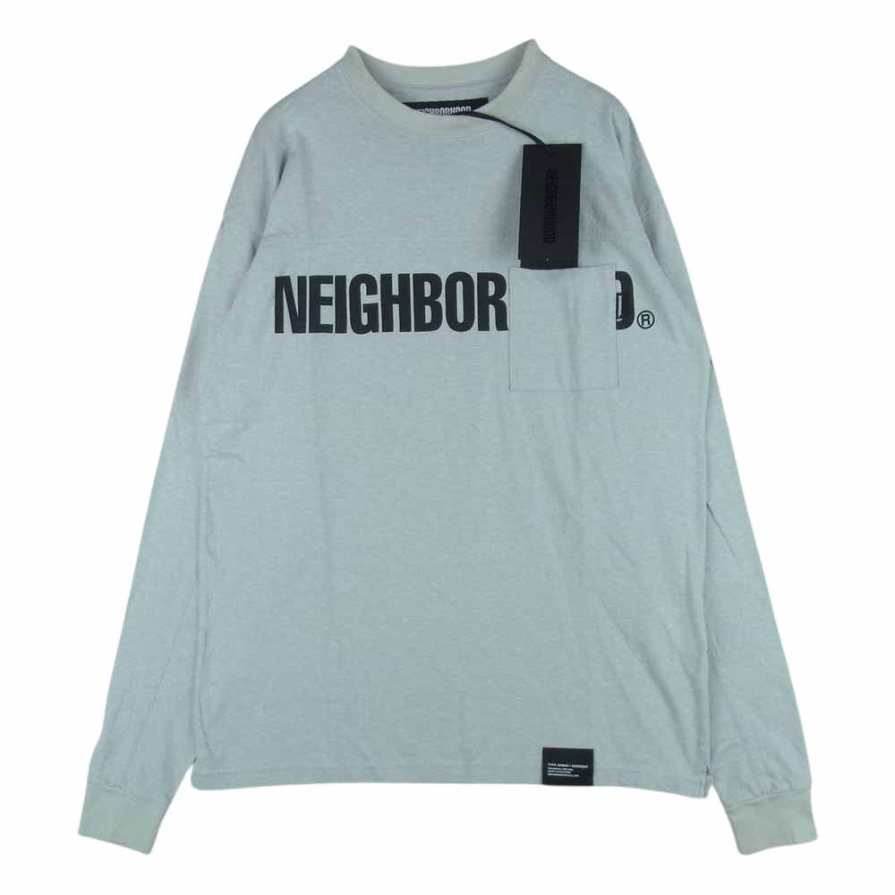 NEIGHBORHOOD ネイバーフッド 23SS 231LPNH-CSM03 LOGO PRINT CREWNECK LS ロゴ プリント クルーネック ロンT ロングスリーブ 長袖 Tシャツ グレー系 S【極上美品】【中古】