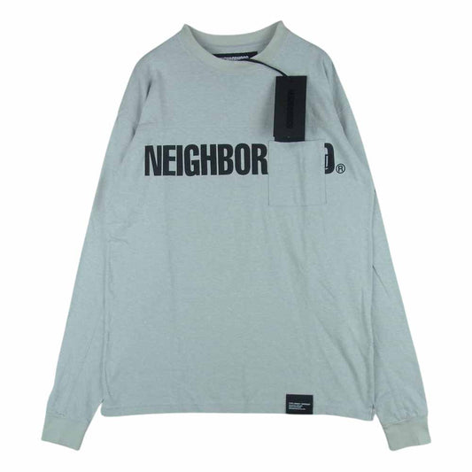 NEIGHBORHOOD ネイバーフッド 23SS 231LPNH-CSM03 LOGO PRINT CREWNECK LS ロゴ プリント クルーネック ロンT ロングスリーブ 長袖 Tシャツ グレー系 S【極上美品】【中古】