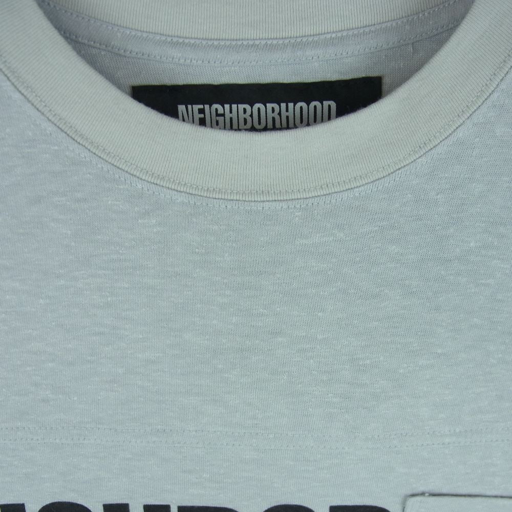 NEIGHBORHOOD ネイバーフッド 23SS 231LPNH-CSM03 LOGO PRINT CREWNECK LS ロゴ プリント クルーネック ロンT ロングスリーブ 長袖 Tシャツ グレー系 S【極上美品】【中古】