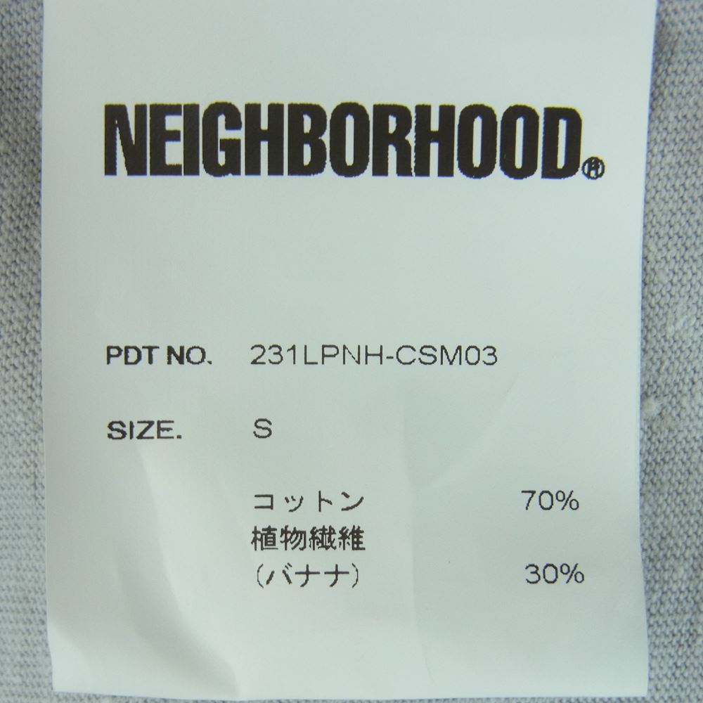 NEIGHBORHOOD ネイバーフッド 23SS 231LPNH-CSM03 LOGO PRINT CREWNECK LS ロゴ プリント クルーネック ロンT ロングスリーブ 長袖 Tシャツ グレー系 S【極上美品】【中古】