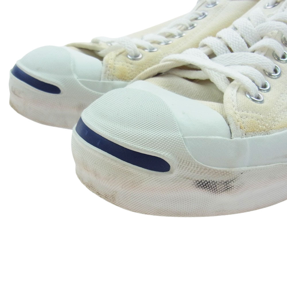 CONVERSE コンバース 80s 90s ヴィンテージ USA製 ジャックパーセル ホワイト 青ひげ 米国製 クリーム色系 7.5【中古】