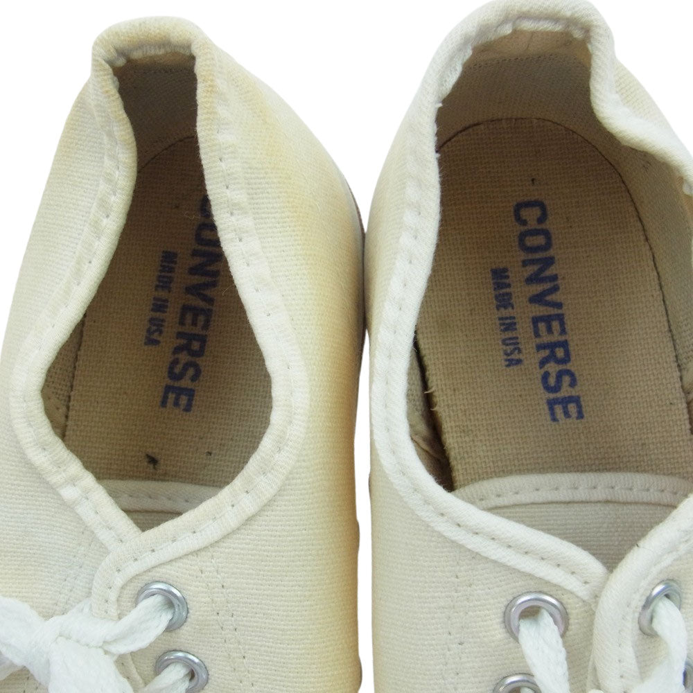 CONVERSE コンバース 80s 90s ヴィンテージ USA製 ジャックパーセル ホワイト 青ひげ 米国製 クリーム色系 7.5【中古】