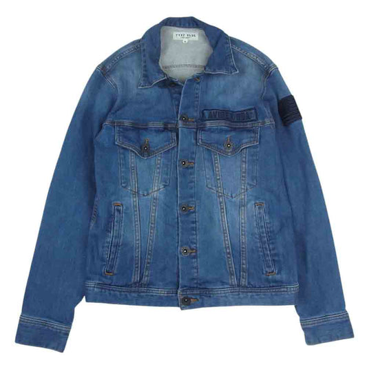 AVIREX アヴィレックス 6192138 TYPE BLUE タイプブルー JOG DENIM STRETCH JACKET ジョグ デニム ストレッチ ジャケット インディゴブルー系 M【中古】