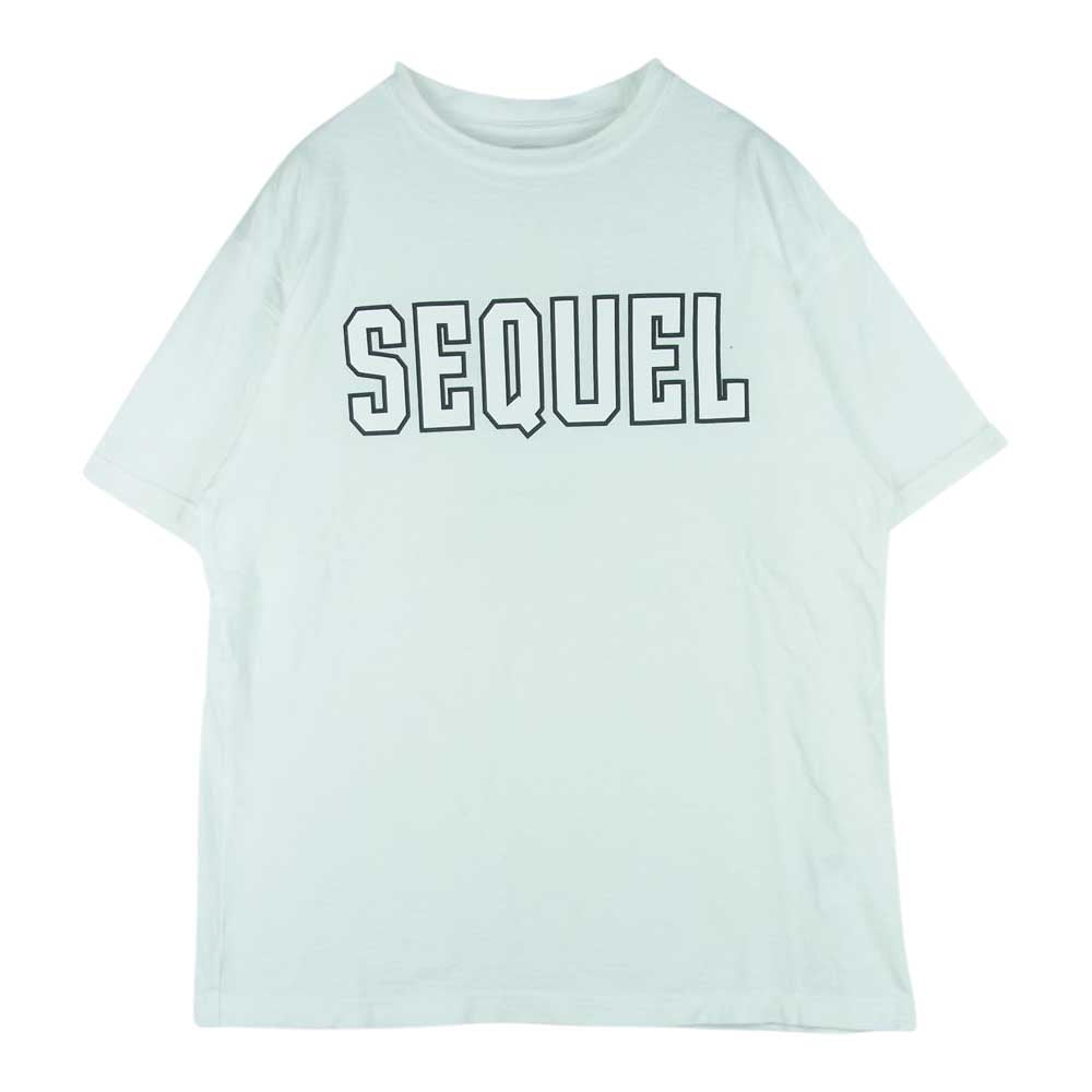 シークエル 23SS SQ-23SS-ST-02 ロゴ プリント 半袖 Tシャツ コットン 日本製 ホワイト系 M【中古】