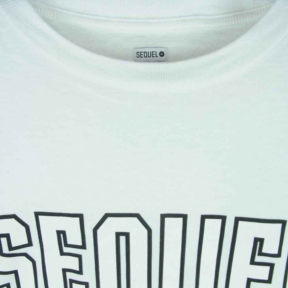 シークエル 23SS SQ-23SS-ST-02 ロゴ プリント 半袖 Tシャツ コットン 日本製 ホワイト系 M【中古】