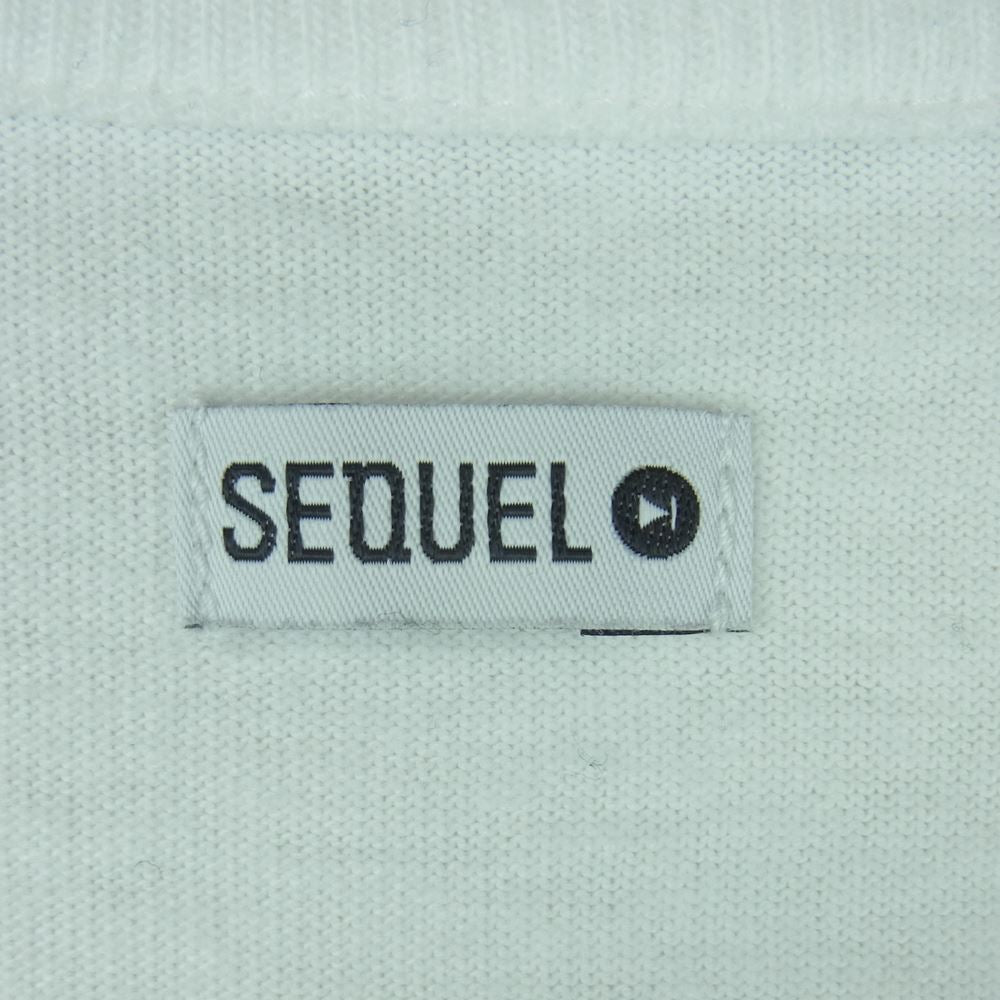 シークエル 23SS SQ-23SS-ST-02 ロゴ プリント 半袖 Tシャツ コットン 日本製 ホワイト系 M【中古】