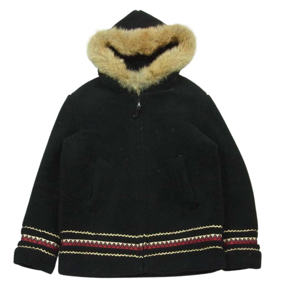 COOTIE クーティー コヨーテファー チロリアン ボア ジャケット ポリエステル 日本製 ブラック系 L【中古】