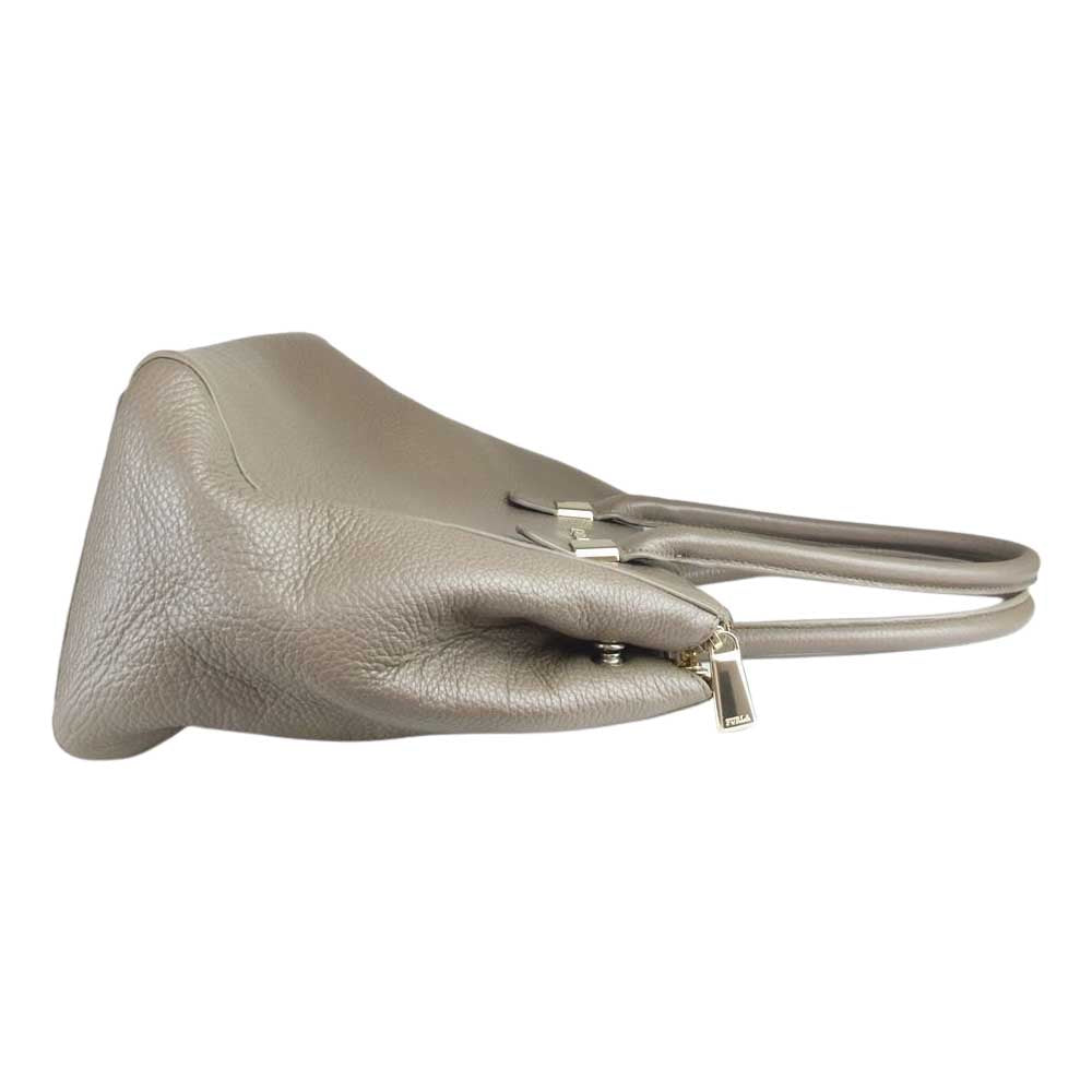 Furla フルラ レザー ハンド バッグ グレージュ系【中古】
