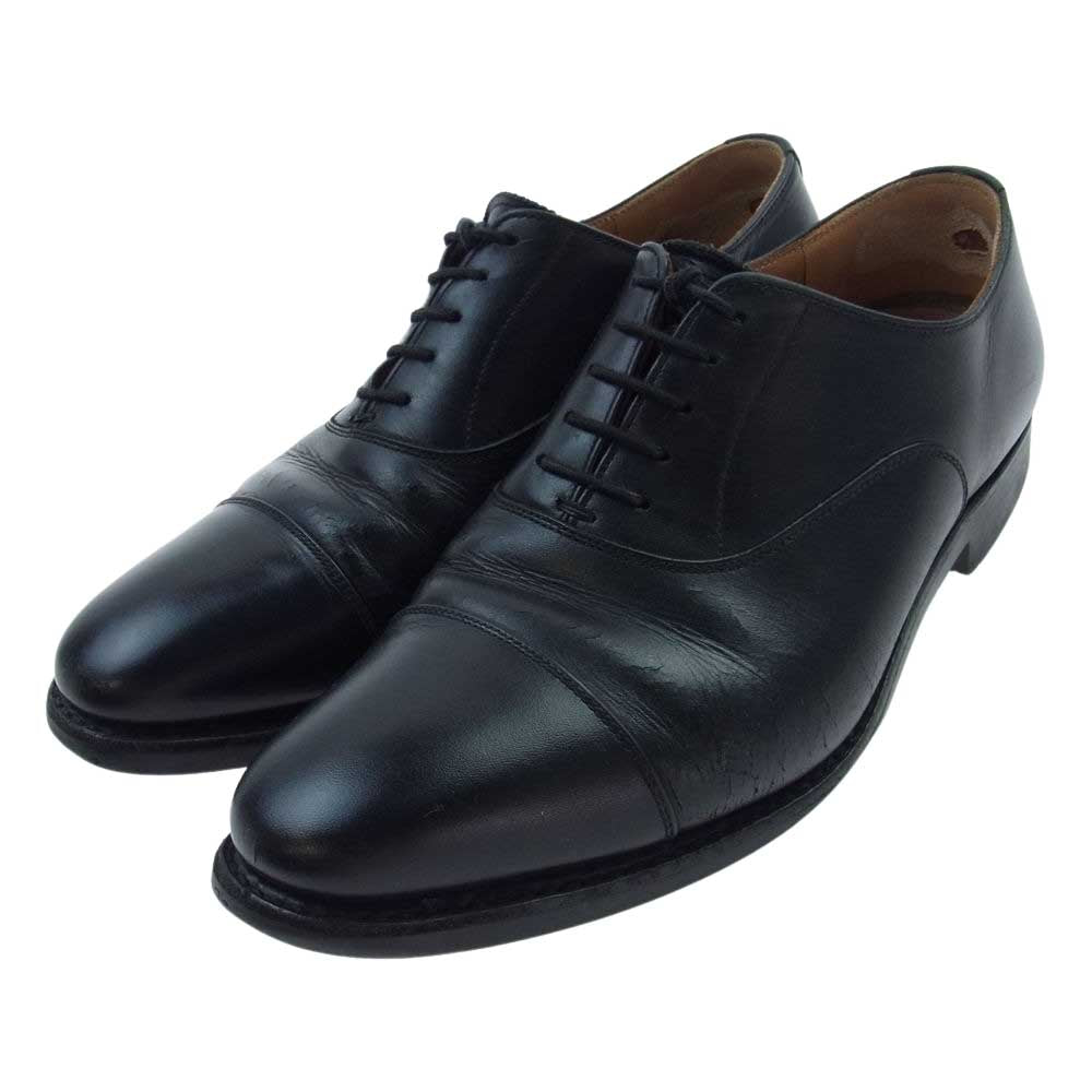 SCOTCH GRAIN スコッチグレイン 2726 シャインオアレイン キャップトゥ ドレス ビジネス シューズ ブラック系 25cm【中古】