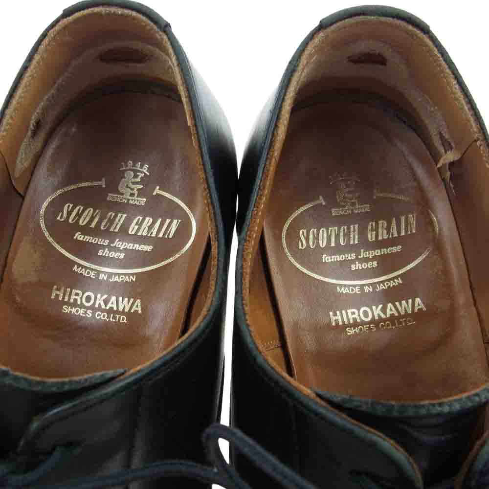 SCOTCH GRAIN スコッチグレイン 2726 シャインオアレイン キャップトゥ ドレス ビジネス シューズ ブラック系 25cm【中古】