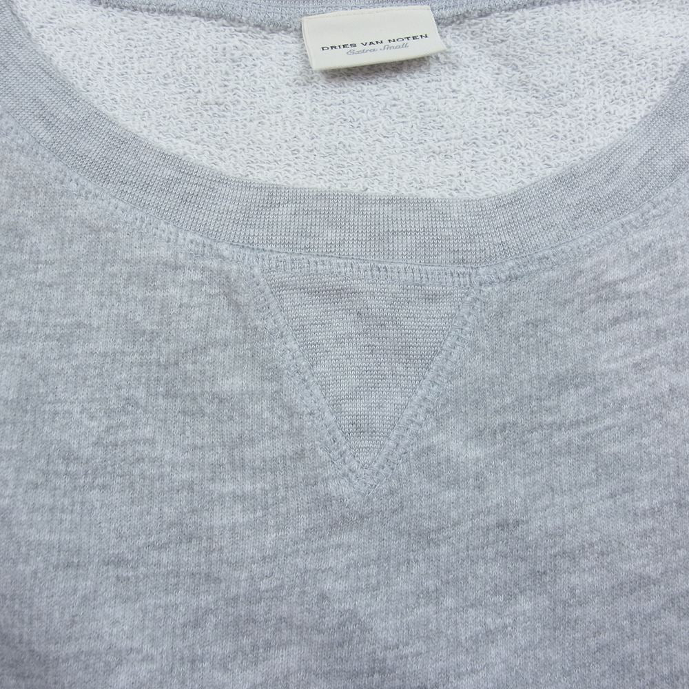 DRIES VAN NOTEN ドリスヴァンノッテン 国内正規品 メランジ カットオフ フレンチスリーブ スウェット ワンピース グレー系 S【中古】