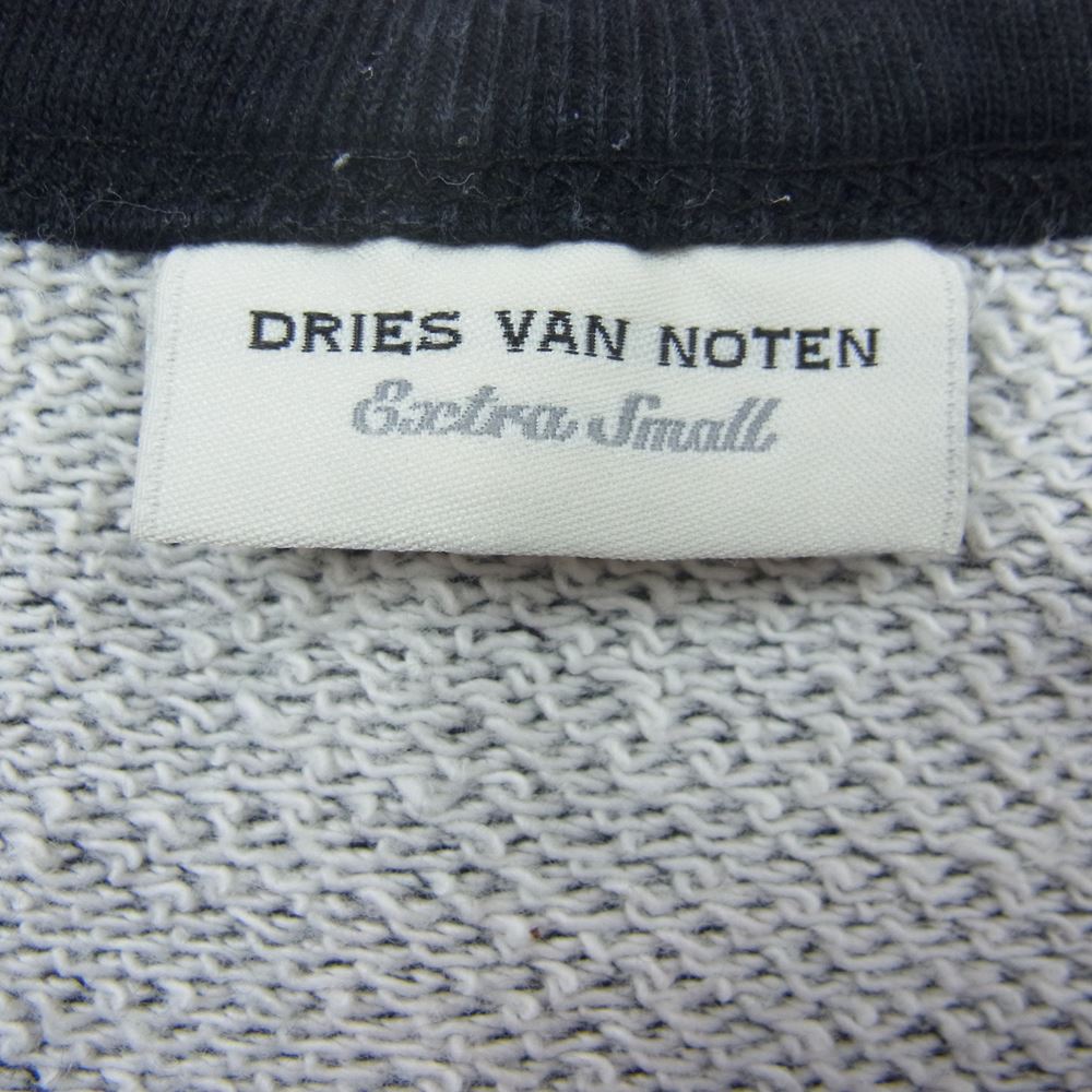 DRIES VAN NOTEN ドリスヴァンノッテン 国内正規品 メランジ ラグランスリーブ クルーネック スウェット ブラック系 S【中古】