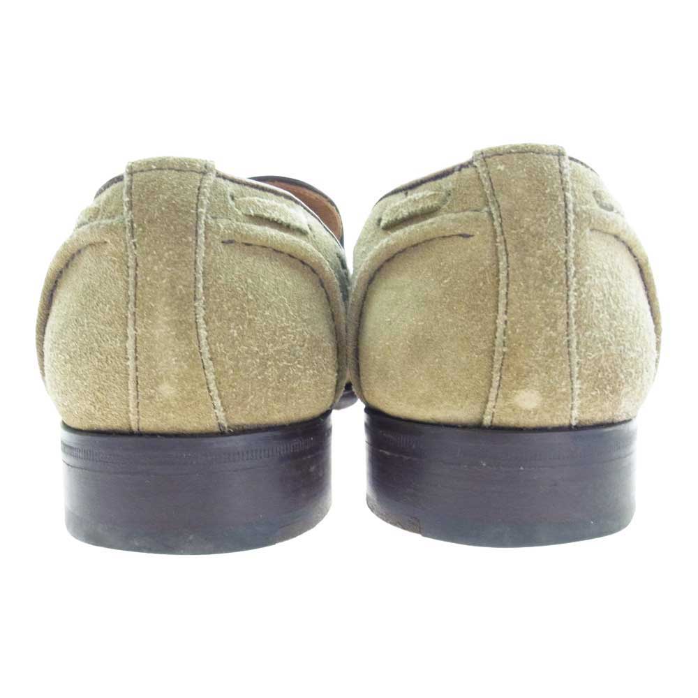 Tricker's トリッカーズ 7165 スエード タッセル ローファー カーキ系 UK8.5【中古】