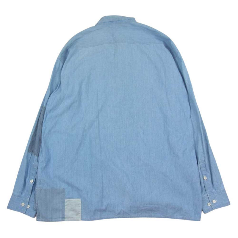 VISVIM ビズビム 21SS 0121105011003 CHORE P.W. SHIRT L/S CHAMBRAY チョア パッチワーク 長袖 シャンブレー シャツ インディゴブルー系 3【中古】