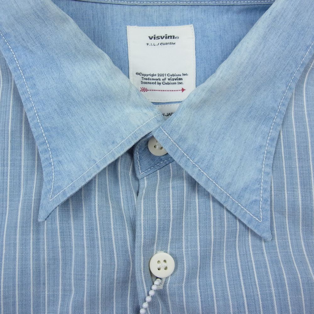 VISVIM ビズビム 21SS 0121105011003 CHORE P.W. SHIRT L/S CHAMBRAY チョア パッチワーク 長袖 シャンブレー シャツ インディゴブルー系 3【中古】