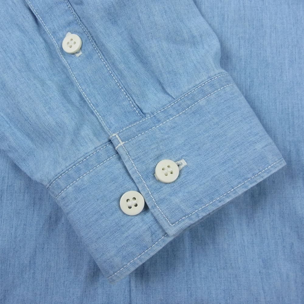 VISVIM ビズビム 21SS 0121105011003 CHORE P.W. SHIRT L/S CHAMBRAY チョア パッチワーク 長袖 シャンブレー シャツ インディゴブルー系 3【中古】