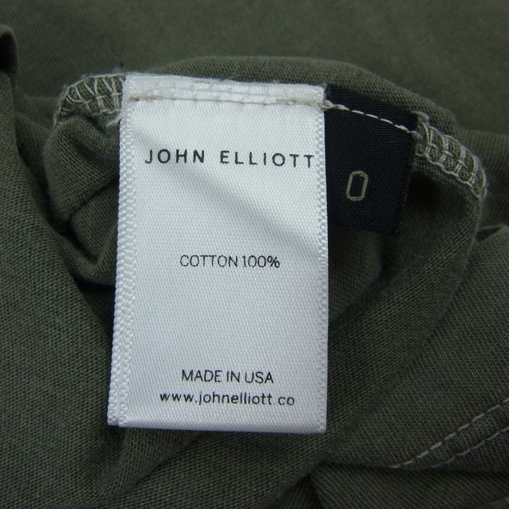 JOHN ELLIOTT ガーメントダイ 製品染め 半袖 Tシャツ グリーン カーキ系【中古】