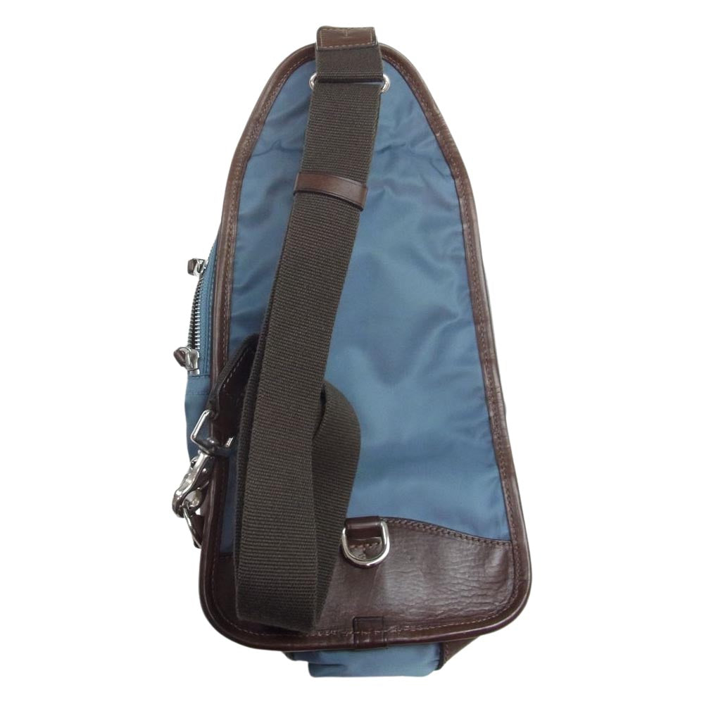 Daniel & Bob ダニエルアンドボブ レザー ナイロン スリング ショルダー バッグ ブルー系【中古】