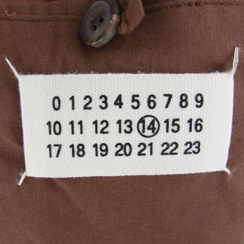 MAISON MARTIN MARGIELA メゾンマルタンマルジェラ 14ライン アーカイブ ここのえタグ イタリア製 ハの字 ジップ レザー ライダースジャケット 牛革 ブラウン系 44【中古】