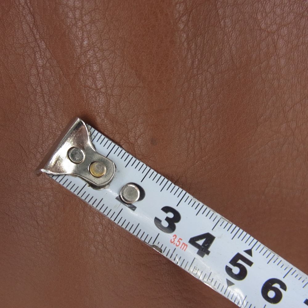 MAISON MARTIN MARGIELA メゾンマルタンマルジェラ 14ライン アーカイブ ここのえタグ イタリア製 ハの字 ジップ レザー ライダースジャケット 牛革 ブラウン系 44【中古】