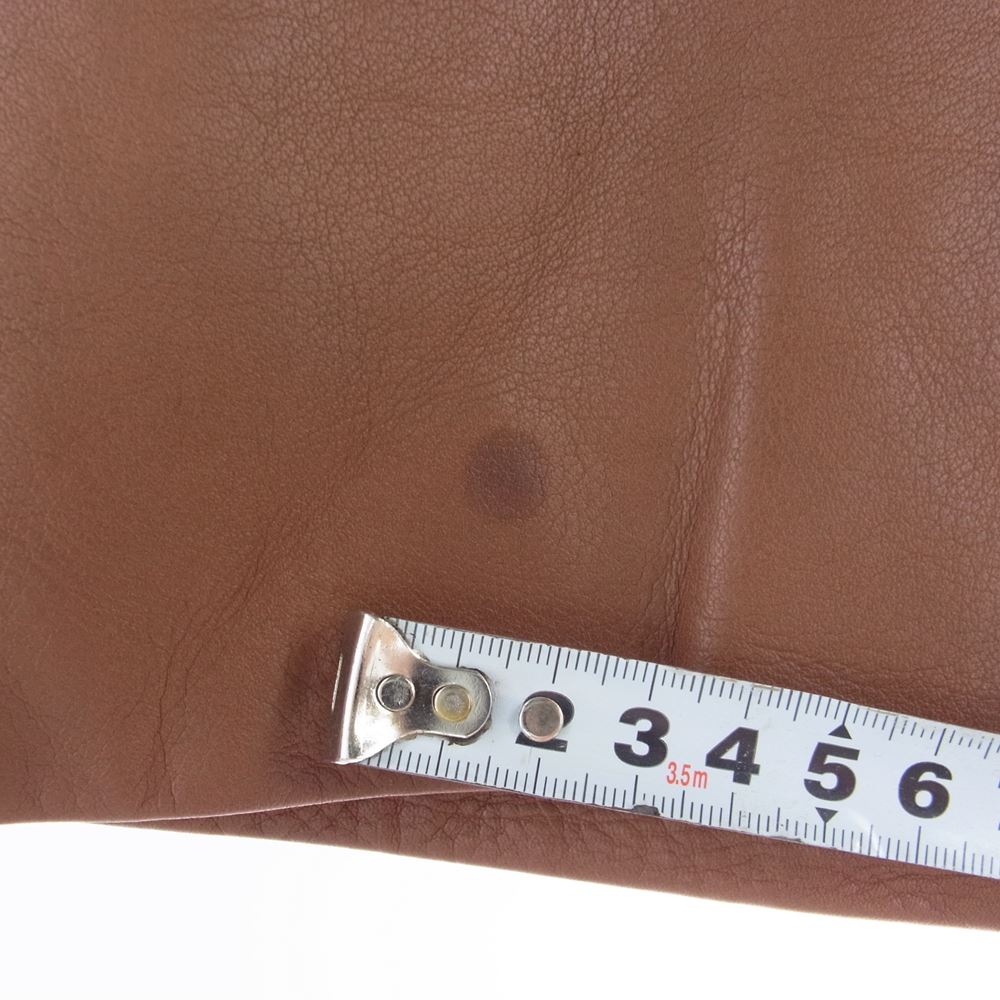 MAISON MARTIN MARGIELA メゾンマルタンマルジェラ 14ライン アーカイブ ここのえタグ イタリア製 ハの字 ジップ レザー ライダースジャケット 牛革 ブラウン系 44【中古】