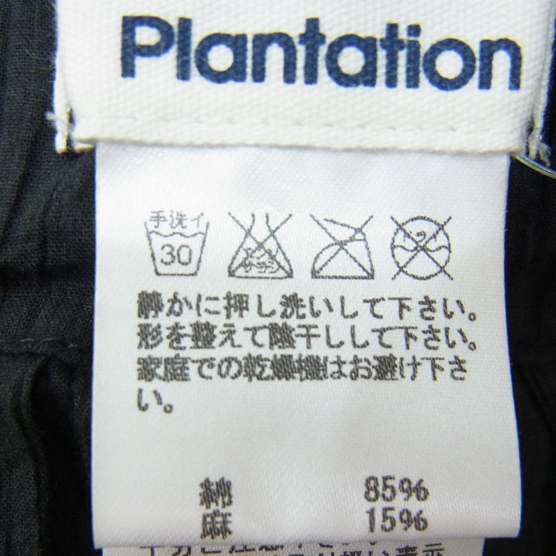 Plantation プランテーション PL51FG178 楊柳 麻混 ギャザー スカート ブラック系 M【中古】