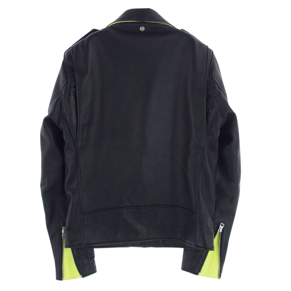 SOPHNET. ソフネット 16SS SOPH-160035 × Schott ショット ONESTAR RIDERS JACKET ワンスター レザー ダブルライダース ジャケット 襟裏袖口黄色 ブラック ブラック系 36【中古】