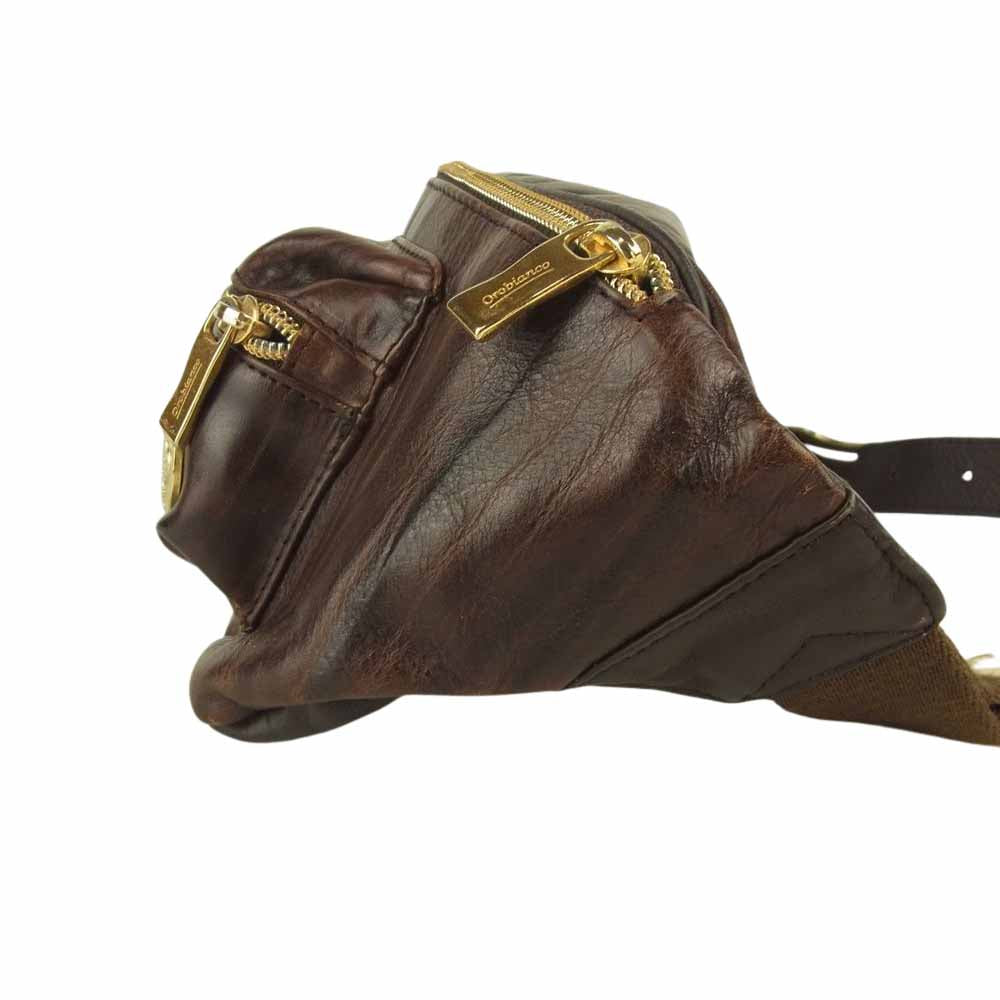 ジャコモ ヴァレンティーニ レザー ウエスト ショルダー バック イタリア製 ブラウン系【中古】