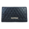 CHROME HEARTS クロムハーツ（原本無） QUILTED WAVE WALLET 3SNAP FLARE キルティング ウェーブ 3スナップ フレア ウォレット ブラック系【中古】