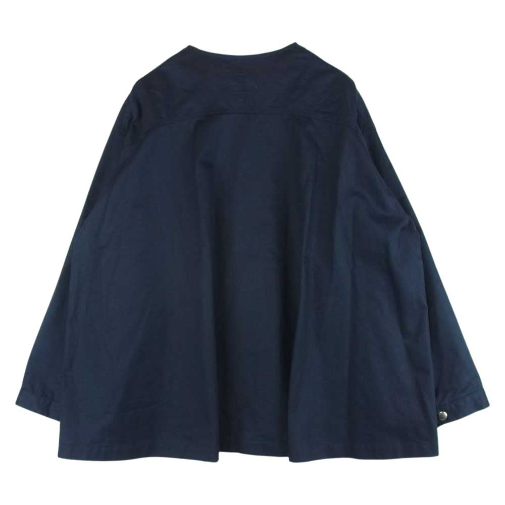 Scye サイ 1217-61054 MPB-173 3011B ノーカラー ヘリンボーン ジャケット コットン 日本製 ダークネイビー系 38【中古】