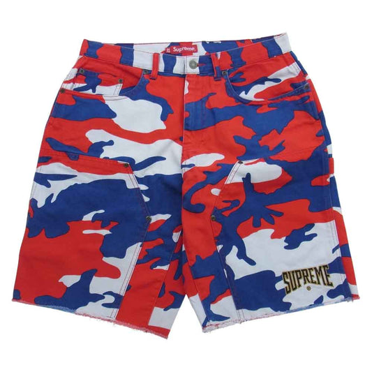 Supreme シュプリーム 22SS Cutoff Double Knee Denim Painter カットオフ ダブルニー ハーフ デニムパンツ ショーツ 32【中古】