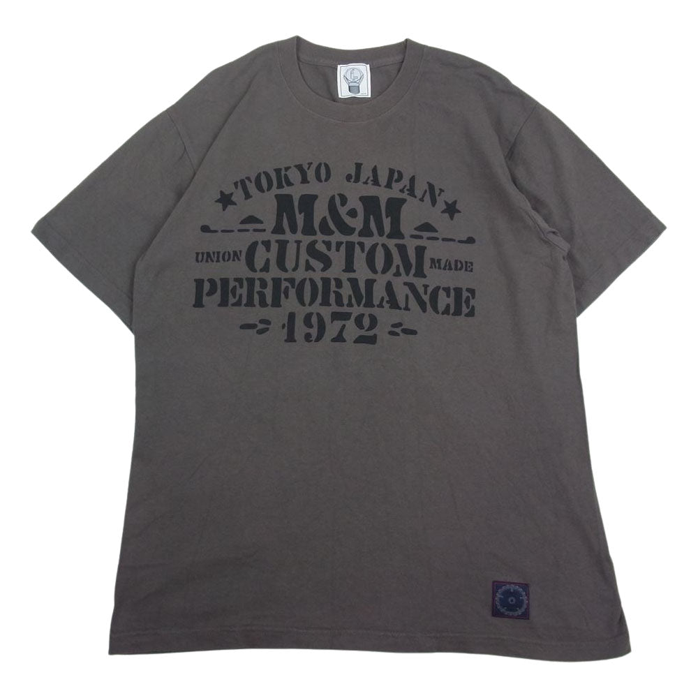 エムアンドエム カスタム パフォーマンス プリント Tシャツ ブラウン系 L【中古】