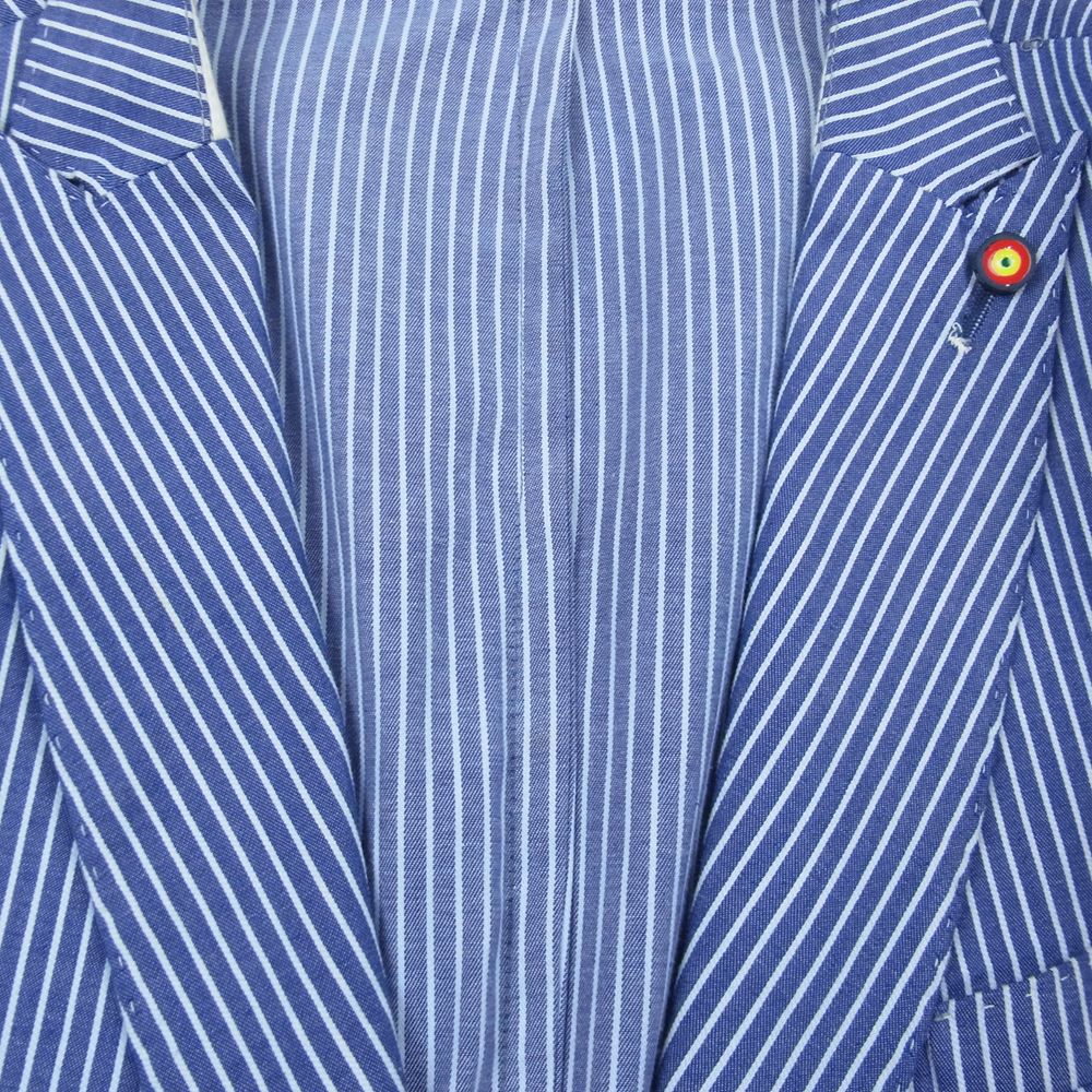 ロベルトペペ ストライプ テーラード ジャケット ブルー系【美品】【中古】