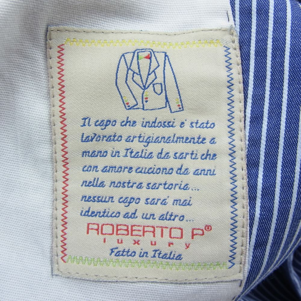 ロベルトペペ ストライプ テーラード ジャケット ブルー系【美品】【中古】