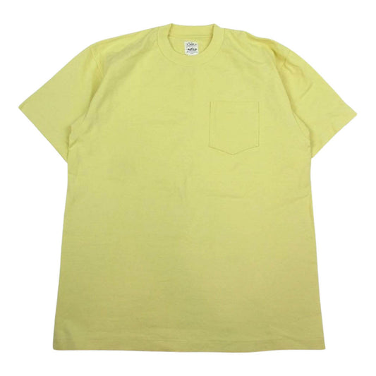 ANATOMICA アナトミカ MEN'S POCKET TEE 丸胴 クルーネック ポケット付き 半袖 Tシャツ イエロー系 S【中古】