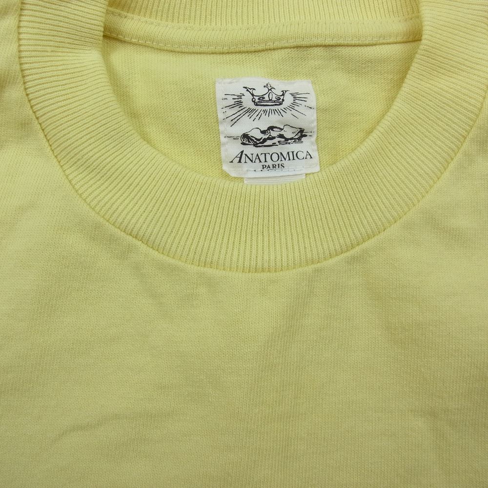 ANATOMICA アナトミカ MEN'S POCKET TEE 丸胴 クルーネック ポケット付き 半袖 Tシャツ イエロー系 S【中古】