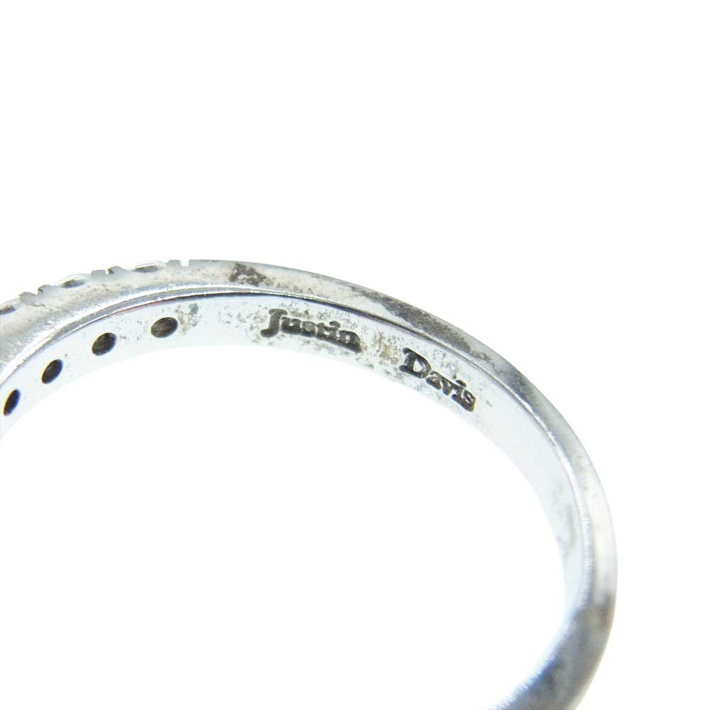 Justin Davis ジャスティンデイビス AUDREY DIAMOND/CLEAR ホワイトパール オードリー ダイヤモンド クラウン リング シルバー系 14号【中古】