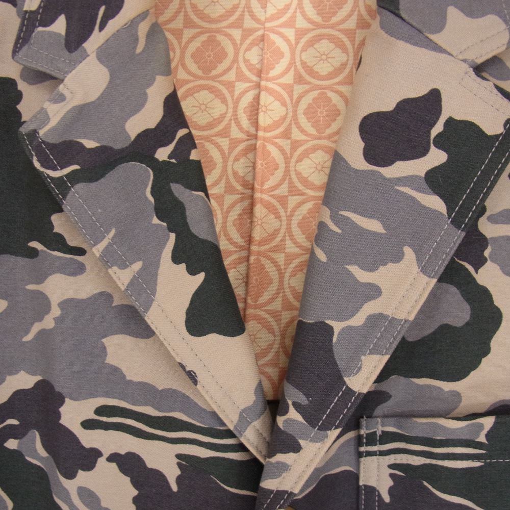 EVISU エヴィス カモ柄 ストレッチ テーラード ジャケット マルチカラー系 4【中古】